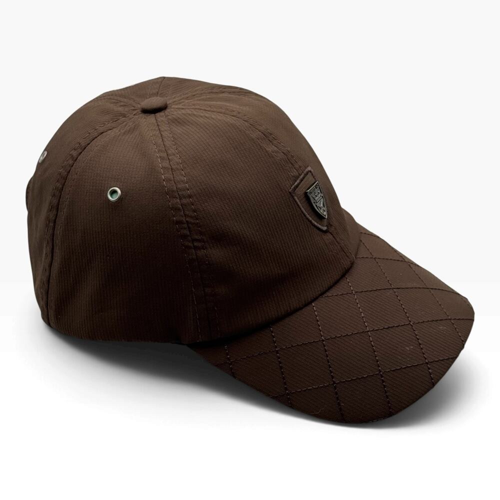 Cresc HZ Crescendo Equestrian Heritage Brown Quilted Strapback Hat Cap - Picture 3 of 12